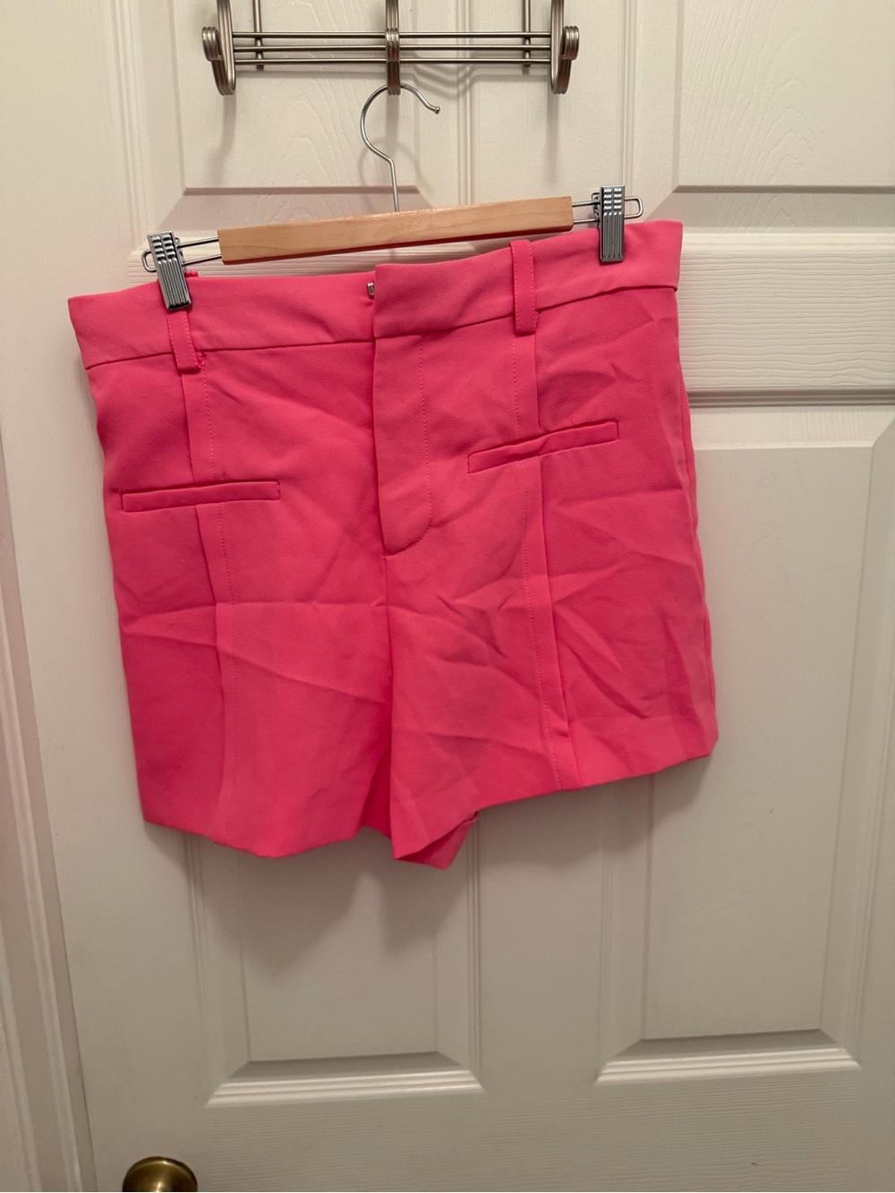 Zara Hot Pink Tailored Bermuda Shorts
